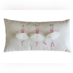 Pottery Barn Kids Ballerina Throw Pillow Pink Tutu Dancers Decorative Pillow